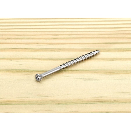 Tinkertools No.8 x 2.5 in. Star Trim Head Stainless Steel Deck Screws - Silver, 75PK TI2742593